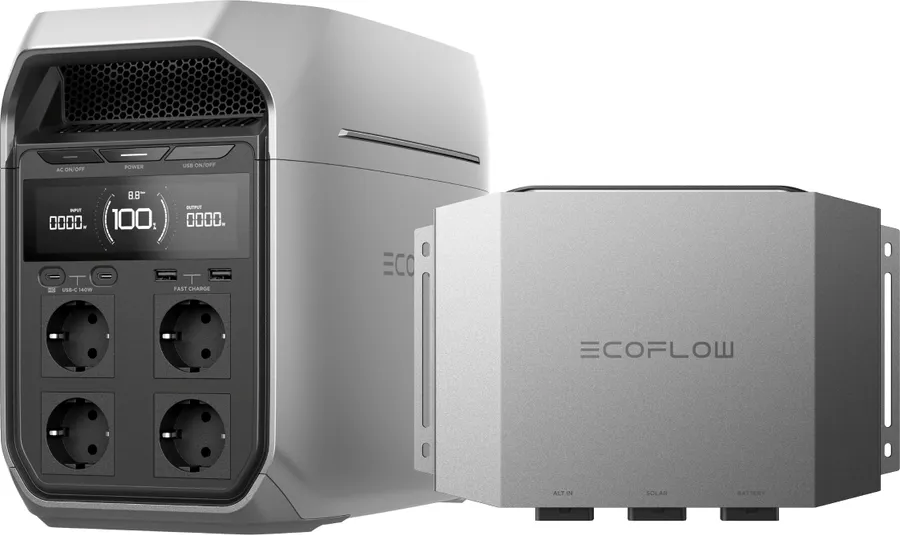 EcoFlow Delta 3 Plus — рядом с дополнительной батареей