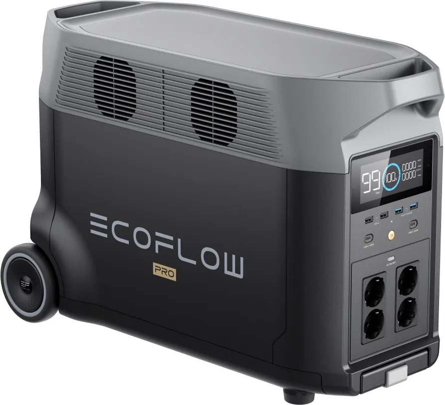 EcoFlow Delta Pro — сбоку на колёсах